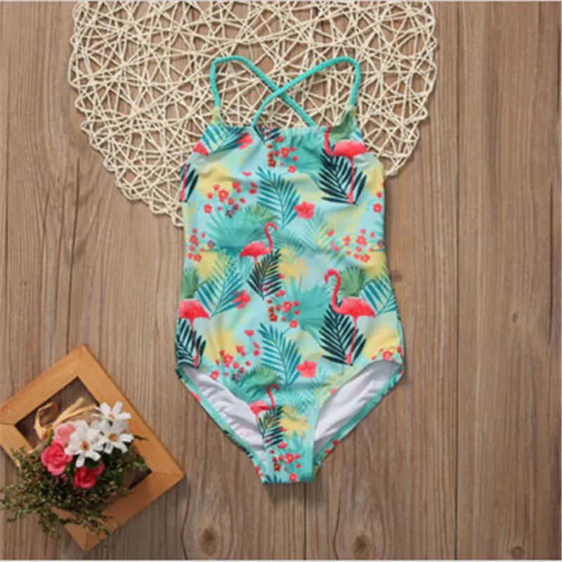 Новинка 2017 Цельный купальник для маленьких девочек купальный костюм танкини