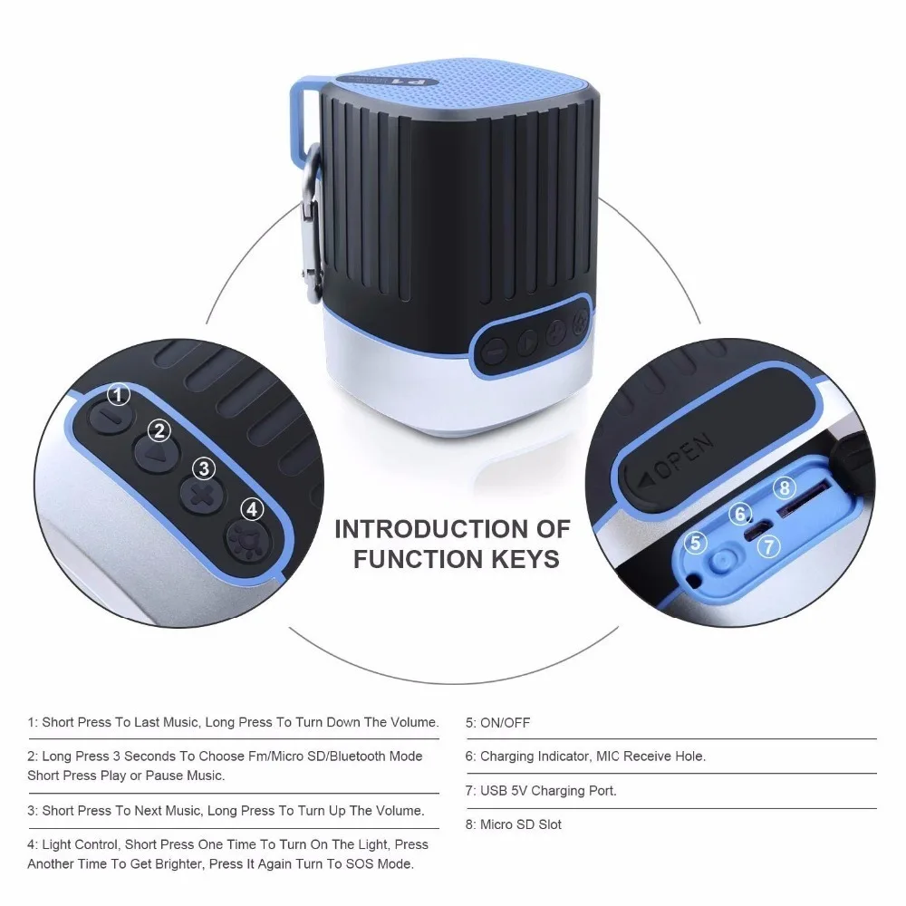 CHYI водонепроницаемый Bluetooth динамик открытый велосипед портативный сабвуфер бас