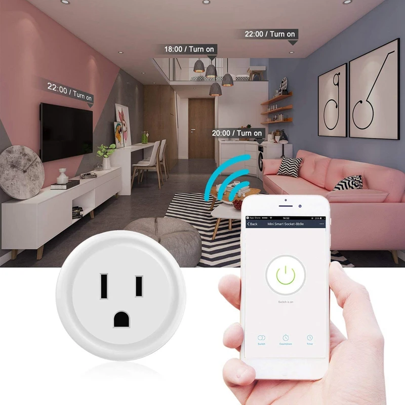 Стандарт США умная розетка управление мобильным приложением поддержка Alexa Google Home