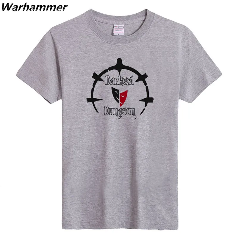 Warhammer игровая Мужская футболка модный стиль Флокирование принт темное