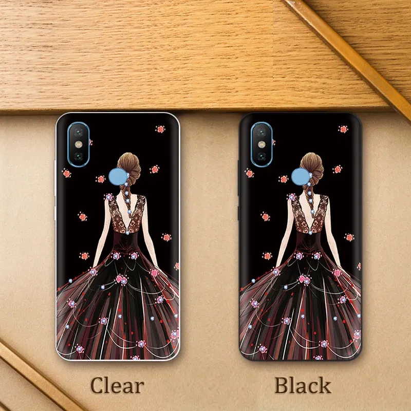 for Xiaomi Mi 6X Soft Silicon Back Cover 5.99 inch Black Matte Protection Tumbler Phone Case A2 Transparent TPU Capa |