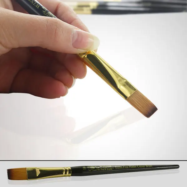 8 шт. Winsor & Newton нейлоновая плоская головка для волос Короткая Деревянная ручка