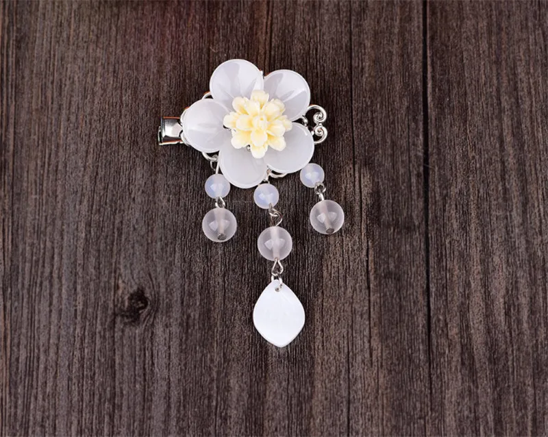 white flower Yanting глазированное стекло цветок аксессуары для волос для женщин Свадебные украшения для волос украшение Мода заколки для волос пляжные украшения 0138 - Окраска металла: white flower