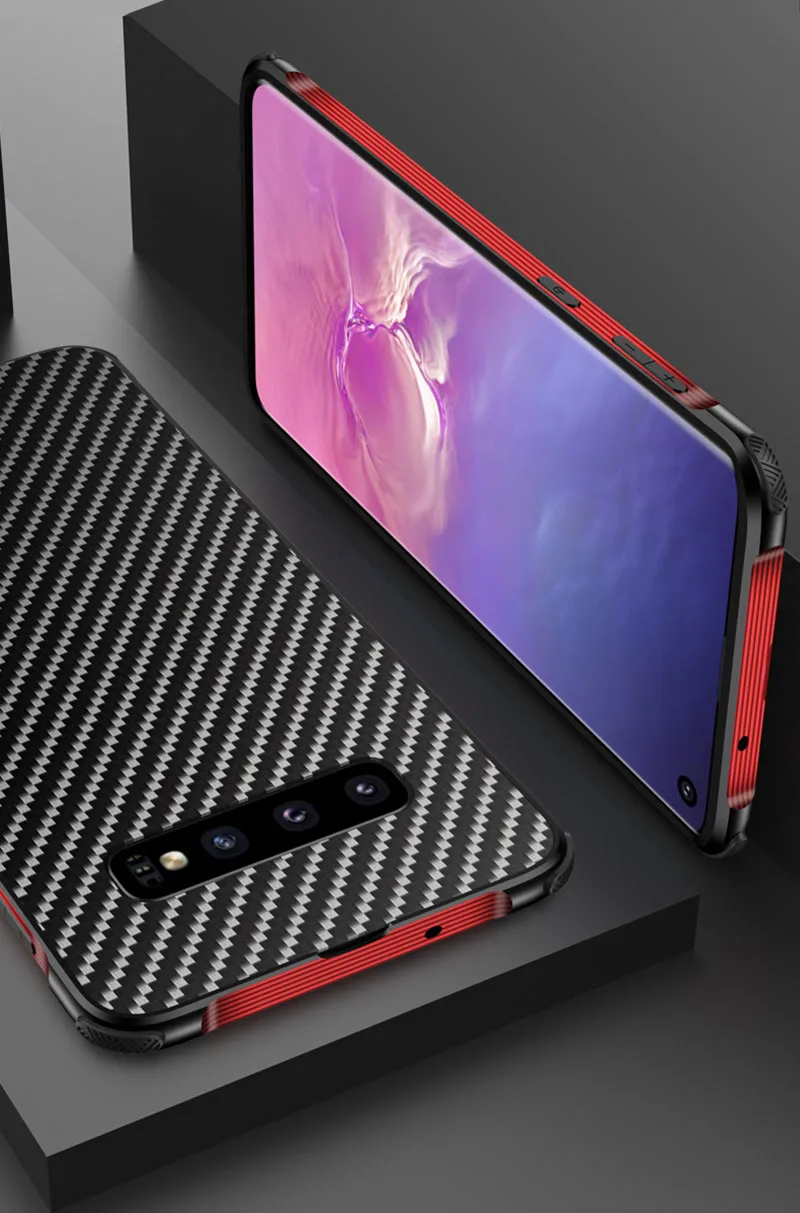 Металлический Чехол-бампер Leanonus для samsung Galaxy S10 Note 10 Plus, чехол, ударопрочный чехол-накладка из углеродного волокна для samsung S10 Plus S10+ Fundas Note 10 Plus, чехол