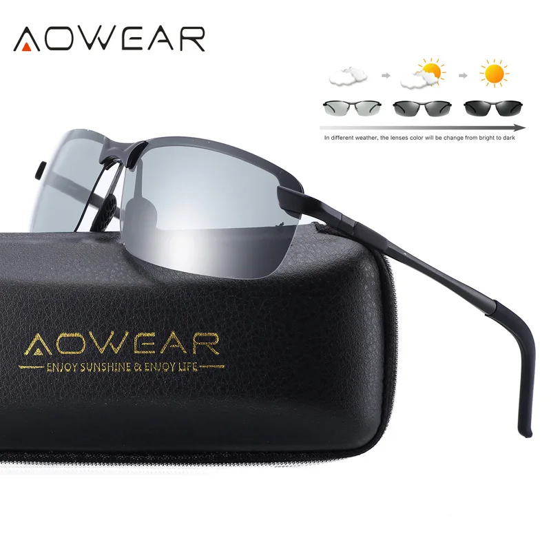 AOWEAR HD хамелеоны солнцезащитные очки мужские поляризованные фотохромные очки Хамелеон для мужчин день ночь вождения солнцезащитные очки Oculos gafas