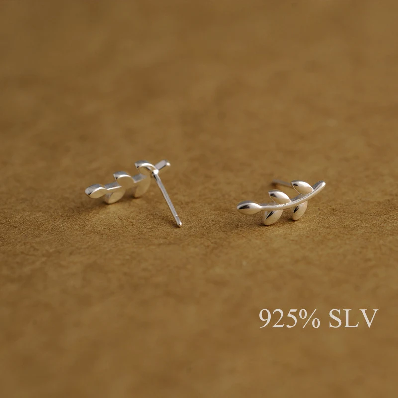 925SV оригинальные свежие листья серьги с листьями дикие простые японские и