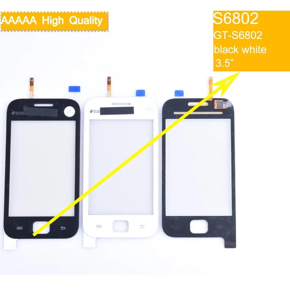 S6802 сенсорный экран для samsung Galaxy Ace Duos GT-S6802 S6802 S 6802 сенсорный экран дигитайзер стекло Передняя панель Черный Белый