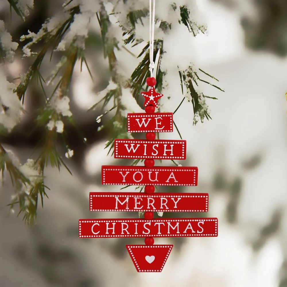 Рождественские деревянные подвески FENGRIS рождественские украшения для дома