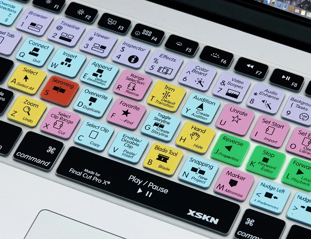 XSKN Final Cut Pro X 10 Защитная крышка для клавиатуры функциональная силиконовая кожа Apple