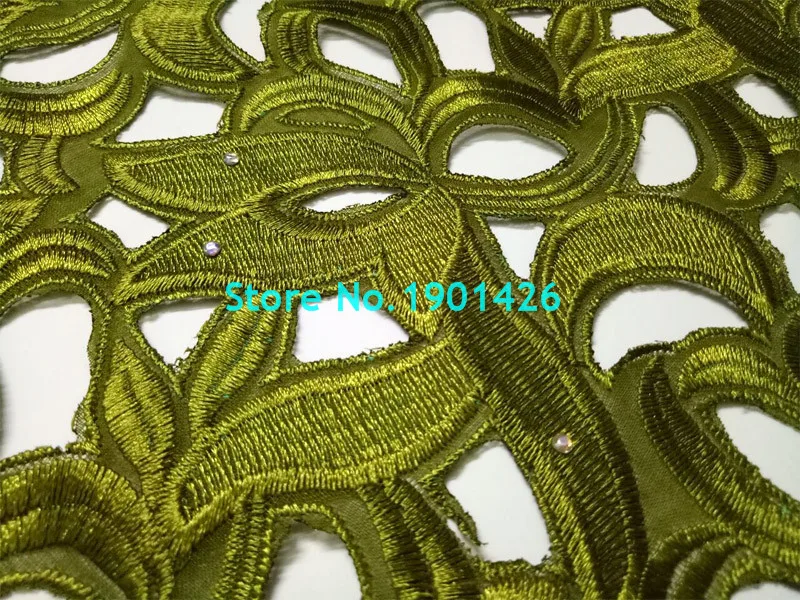 2017 новейшая швейцарская вуаль 100% хлопок кружевная ткань зеленая распродажа