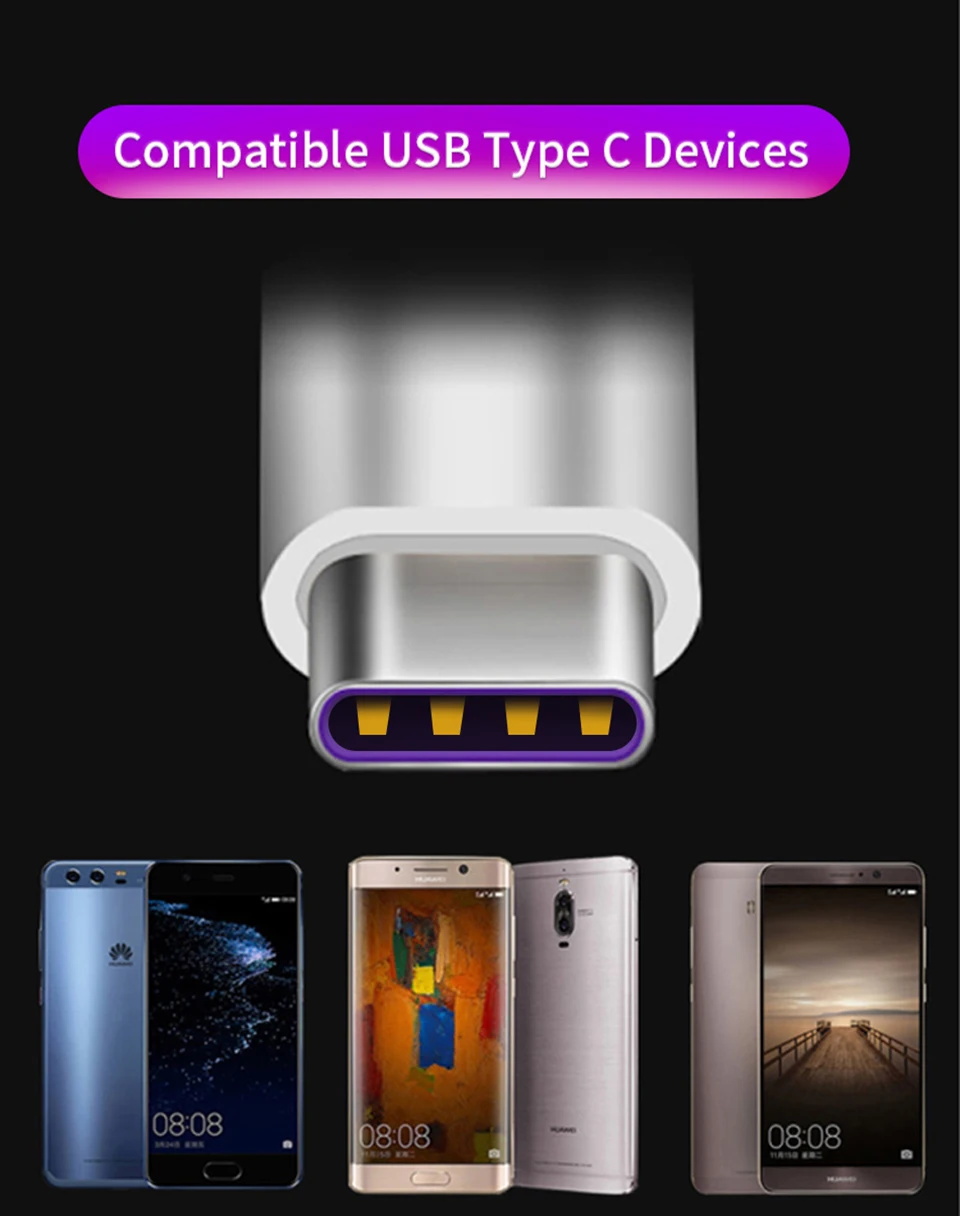 Кабель usb type C для samsung S10 S9 8 A50 Xiaomi Redmi Note 7 k20 pro Быстрая зарядка USB-C зарядное устройство для мобильного телефона USBC type-C