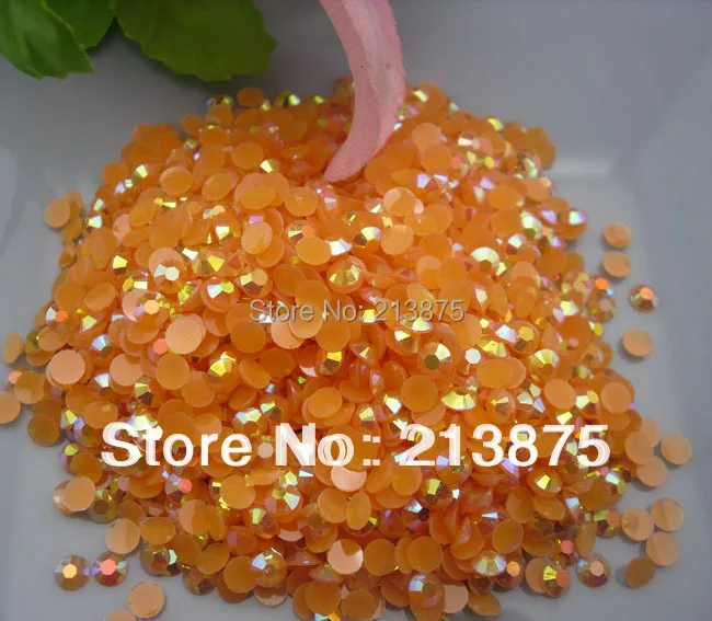 

Wholesale large quantity 100000pcs Orange red Magic color AB jelly 3mm resin rhinestones Mobile stick drill Nail Art SS12 0263#