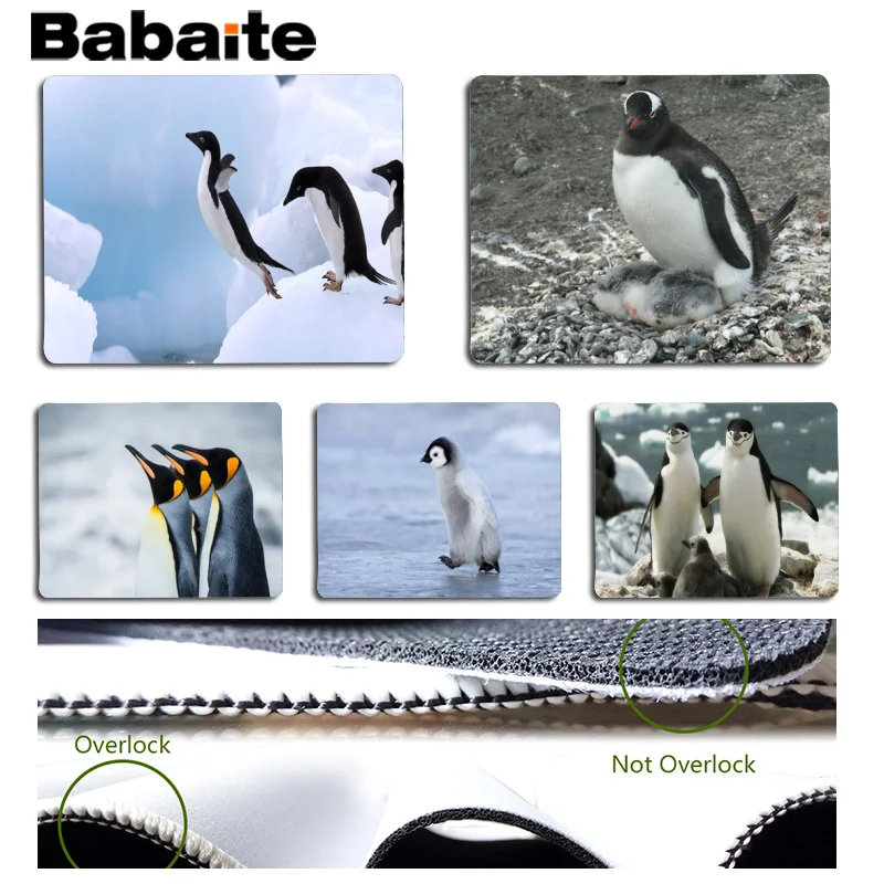 Babaite Забавный Пингвин большой коврик для мыши ПК компьютерный Размер 180x220x2 мм и