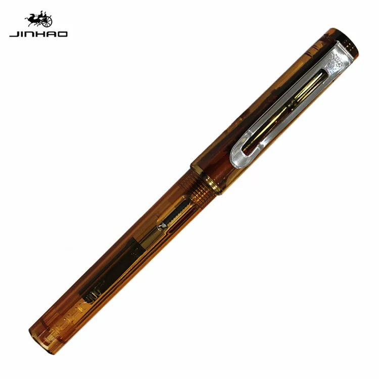 Jinhao599a авторучка чернильная ручка прозрачный пластик Pluma Stylo Plume Vulpen Stilografica канцелярский подарок для студента ручка опционально