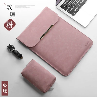 Scrub pink s3 Новые матовые из искусственной кожи рукав сумка для ноутбука 15,6 14 для macbook Air 13 Чехол Pro retina, 11, 12, 15 лет для Xiaomi Mi Тетрадь 12,5 13,3 - Цвет: Scrub pink s3