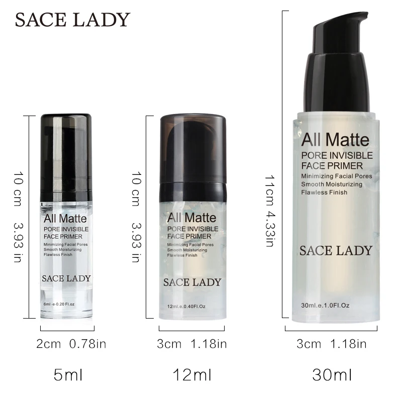 Матирующая основа под макияж Sace Lady невидимая база для лица жидкая жирной кожи