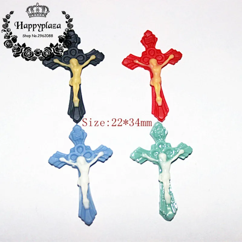 

Mix Colors 10pcs 22*34mm Resin Cross/Crucifix Charm Flatback Cabochon DIY Craft Scrapbooking