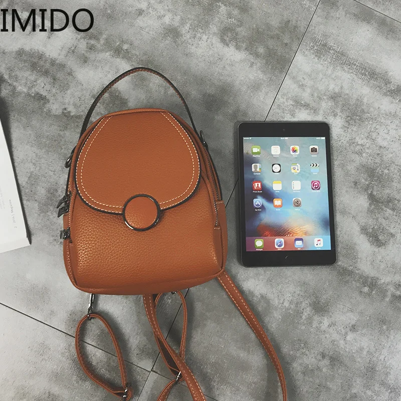IMIDO Classic Shell Women's Backpack 2019 Female Shoulder Back Bag Ring Schoolbag Leather Backpacks Small Mohila Fashion | Багаж и