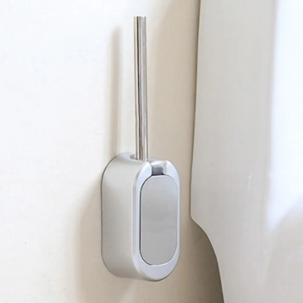 

Creative Nail-Free Wall-Mounted Household Toilet Brush Set Upscale Hotel and Club Stainless Steel Toilet Brush Home Decoration
