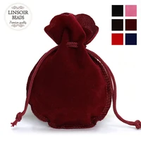10pcslot fashion 79cm velvet bag drawstring pouch blackred calabash jewelry packing bags weddingchristmas gift bag f3991
