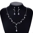 Кристалл CZ кубический циркон Свадебные Y ожерелье серьги набор ювелирных изделий женские аксессуары CN10029