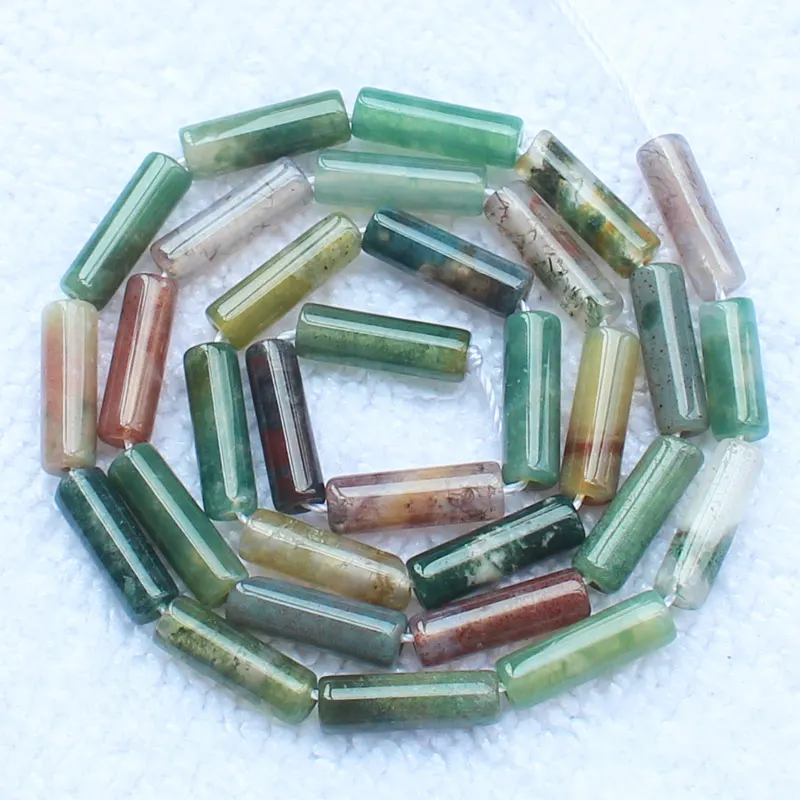 Inidan 4x13mm 28pcs Красивые 4-14 мм натуральные травы и индийские Агаты трубки бусины 1", для DIYJewelry изготовления! Мы предоставляем смешанные оптом для всех предметов - Цвет: Inidan 4x13mm 28pcs