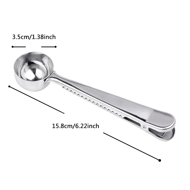 Многофункциональная ложка для кофе из нержавеющей стали с зажимом|Кофейные