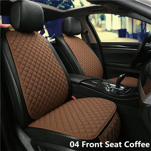 1Pcs Front Coffee Льняной Чехол-протектор на автомобильное сиденье переднее заднее сиденье задняя подушка коврик со спинкой для авто автомобильный интерьер грузовик внедорожник или фургон - Название цвета: 1Pcs Front Coffee