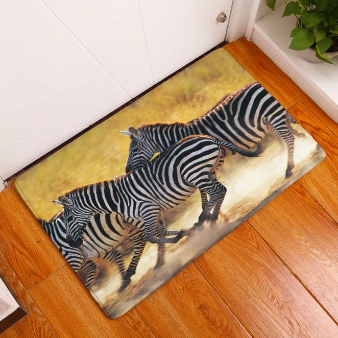 Zebra horse Grassland коврик для ванной кухонный ковер декоративные Противоскользящие