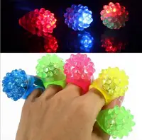1152pcs Free DHL LED Toys Light Strawberry Flashing Finger Ring Elastic Rubber Ring Event Party Supplies Glow Toys YH313