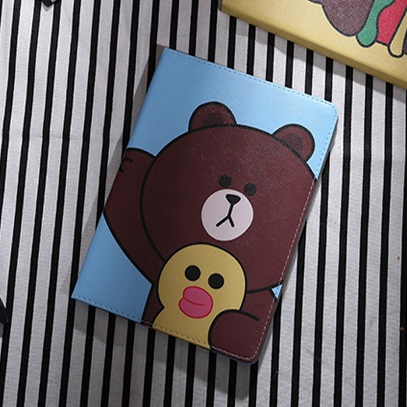 Smart Wake Leather Case For new iPad /, air/air2, 2/3/4, iPad pro 9.7" Lovely Cute Bear Cartoon Kids Tablet Cover+Gifts
