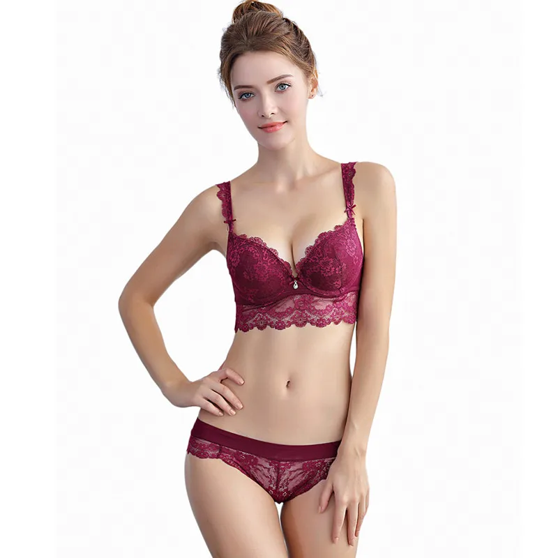 

Varsbaby women's sexy floral lace push up fashion underwear underwire bra sets