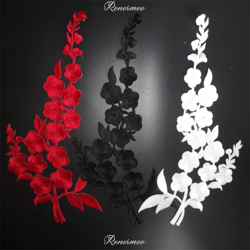 1 пара зеркальных цветов розовая Аппликация одежда вышивка нашивка ткань