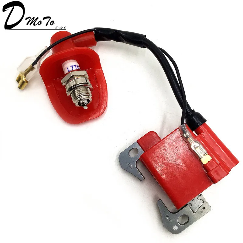 Катушка зажигания для квадроцикла 43cc 47cc 49cc с 2 тактным двигателем и свечей