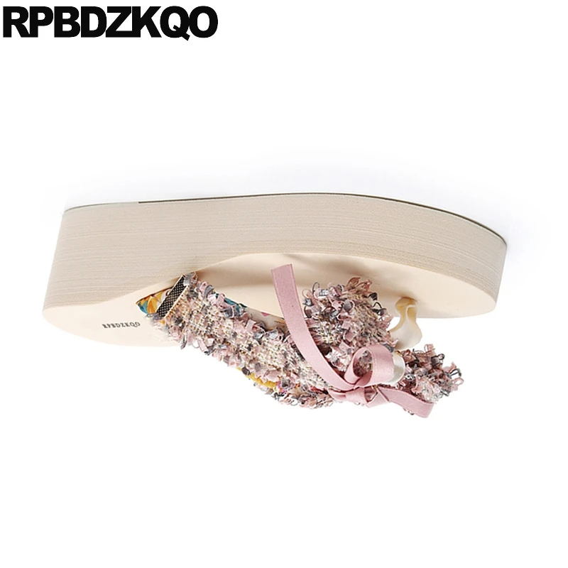 Flatforms лук-узел широкая спортивная женская обувь платформе дизайнер танкетке