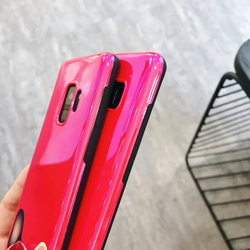 YHBBCASES Blu-ray Pet Dog Phone Case For Samsung Note 8 9 Cases Cartoon Bulldog Red Soft Cover Galaxy S8 S9 Plus |