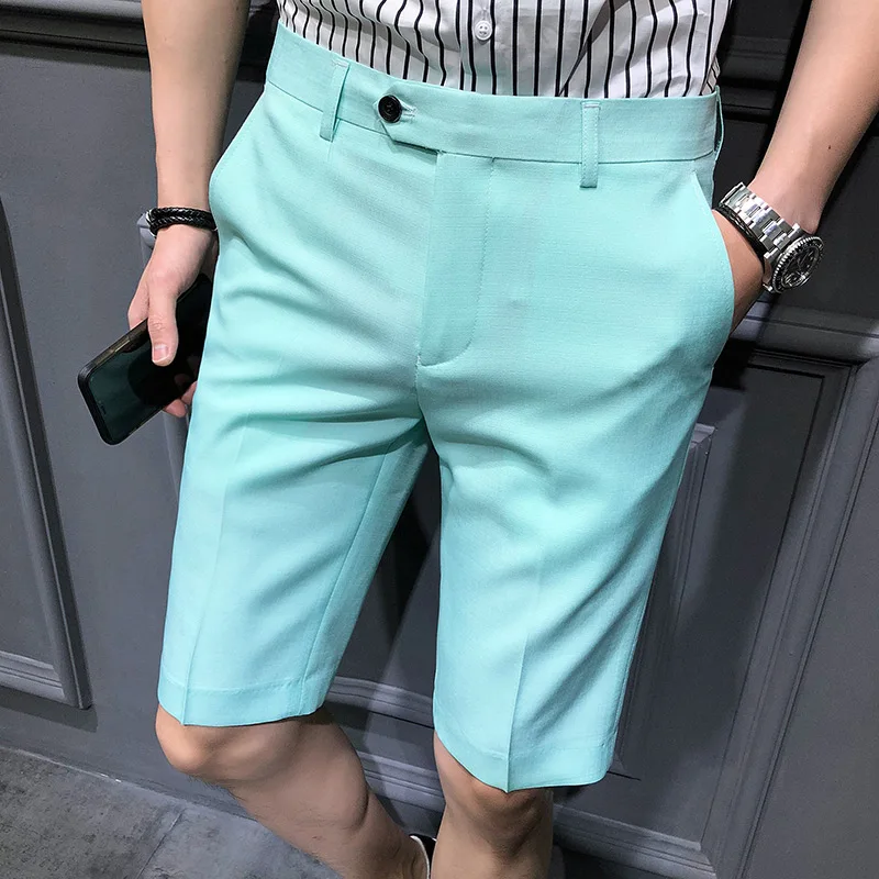 Брюки мужские короткие облегающие красные синие повседневные 2019 | Мужская одежда