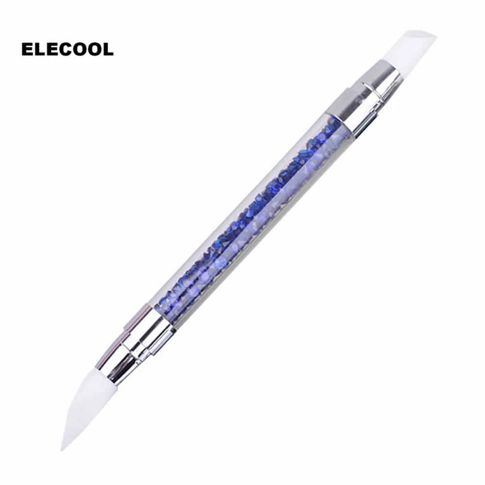 ELECOOL двухсторонний инструмент для силиконовая головка Nail Art нажмите с силой так