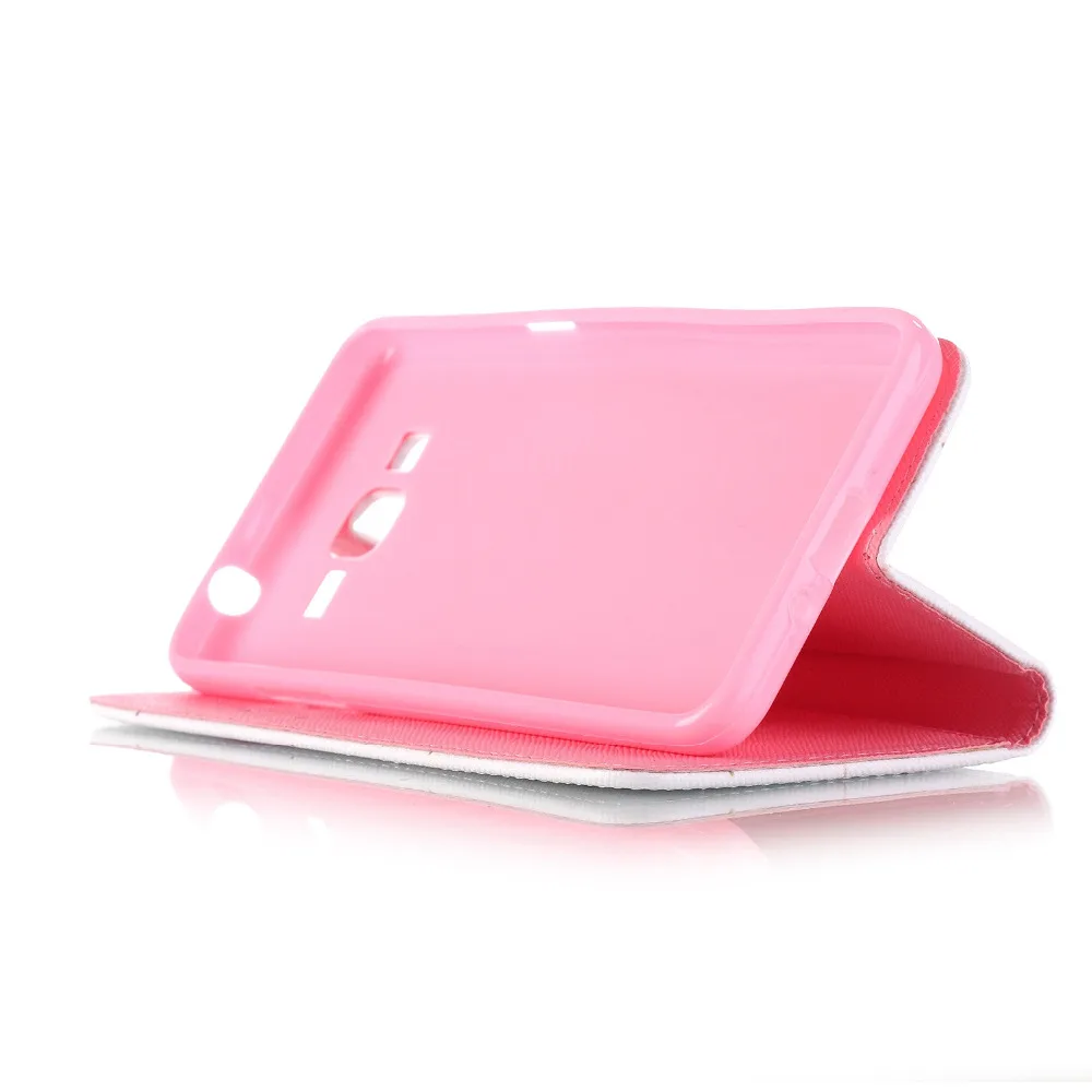 Цветок/Череп Дизайн Кожа Стенд чехол кошелек флип для Samsung Galaxy Grand Prime G530 g5308 Coque