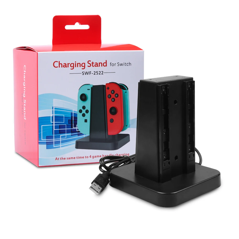 Зарядная док станция для Nintendo Switch Joy Con 4 в 1 подставка быстрой зарядки со