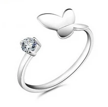 Женское регулируемое кольцо из серебра 100% пробы с цирконом | Украшения и