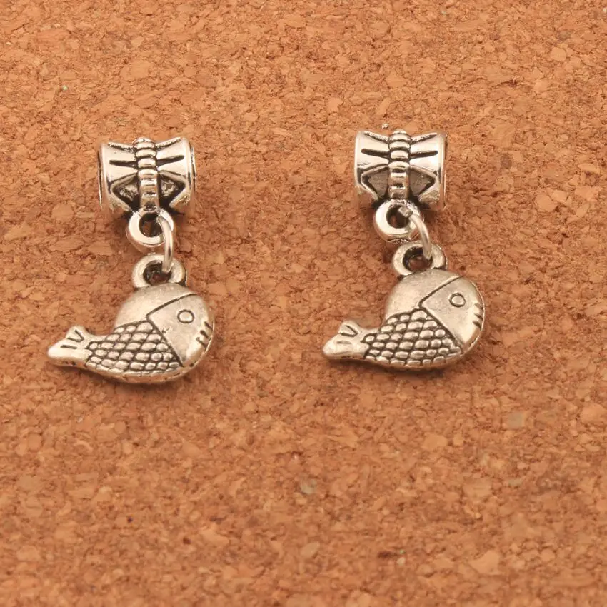 

20pcs 22.8x12.6mm Zinc Alloy Big Head Fish Charm Beads Dangle Fit European Bracelets Jewelry DIY B057