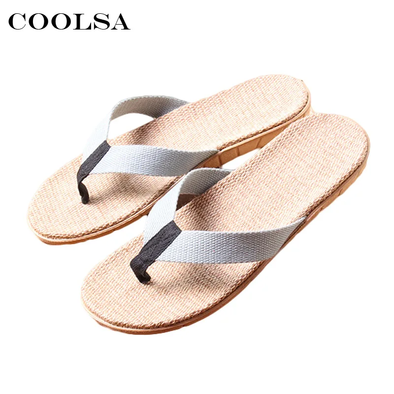

Coolsa New Summer Women Linen Flip Flop Cute Flower Webbing Slides Flat Non Slip Indoor Slippers Woman Casual Beach Sandals Shoe