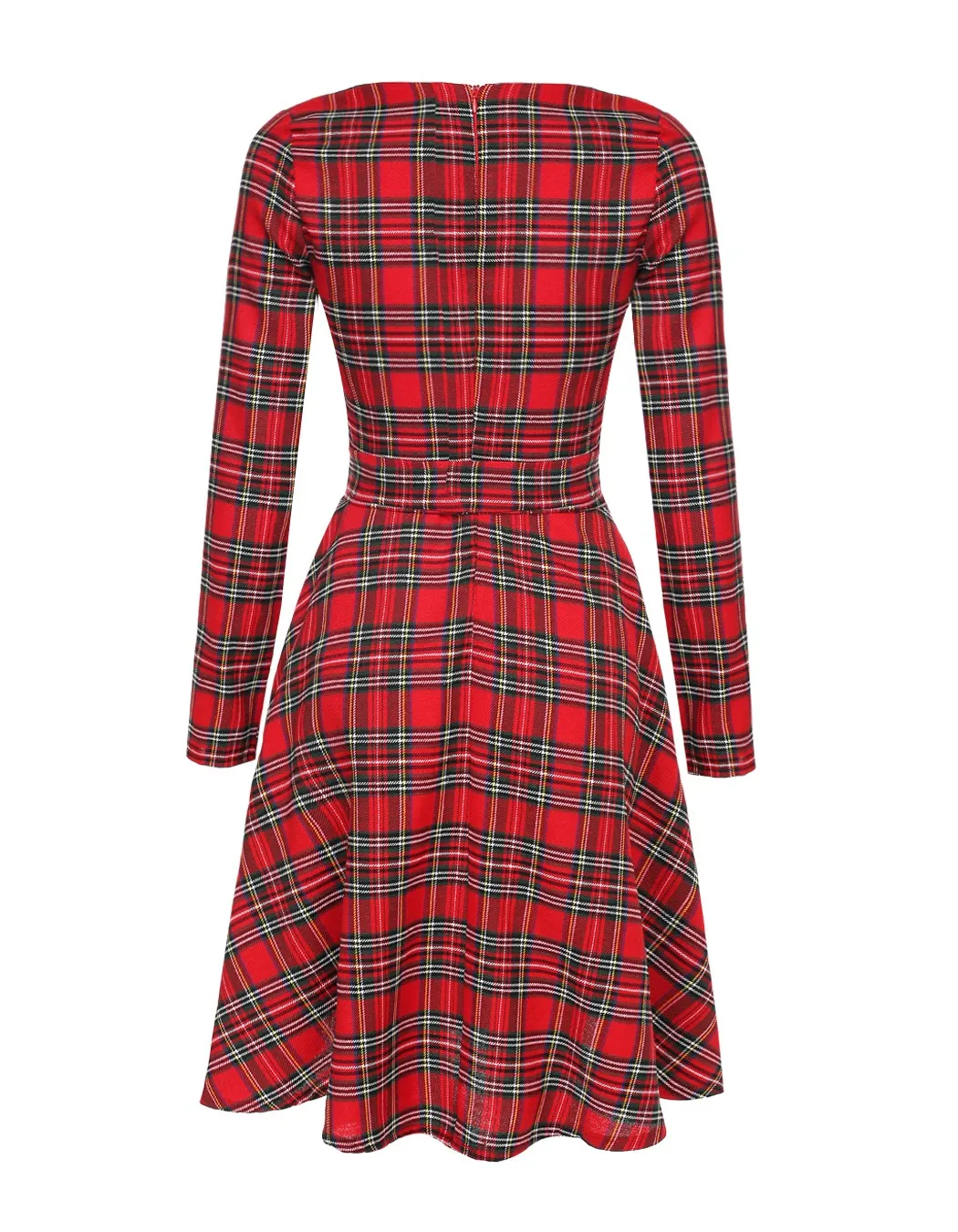 Новое прибытие Ретро интернет магазин одежды женские платья 2016 Plaid Belted О-образным