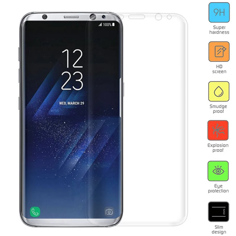 Прозрачная защитная пленка HD для домашних животных 3D нано Samsung Galaxy S8 S6 Edge S7 S9 Plus не