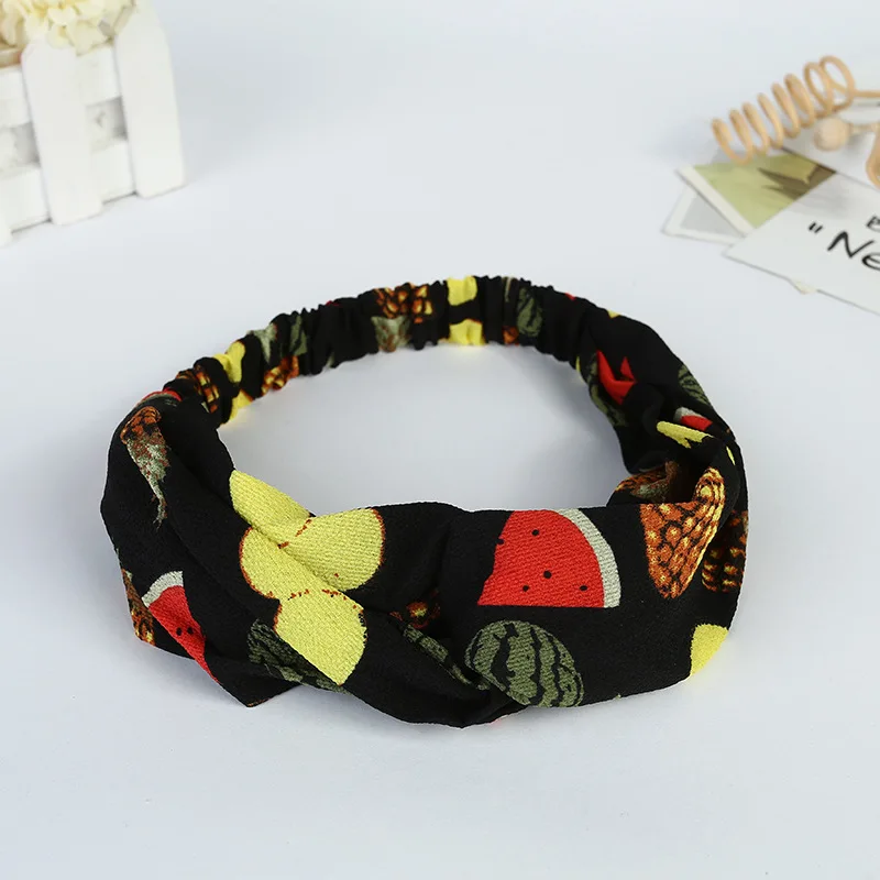Милая Одежда для девочек повязка на голову с бантиком фруктовым узором бант