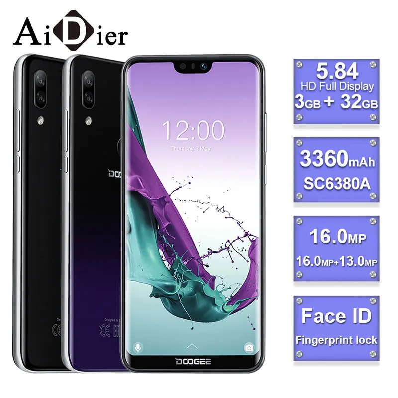 DOOGEE N10 смартфон Восьмиядерный 16.0MP Фронтальная камера 3 Гб оперативной памяти 32