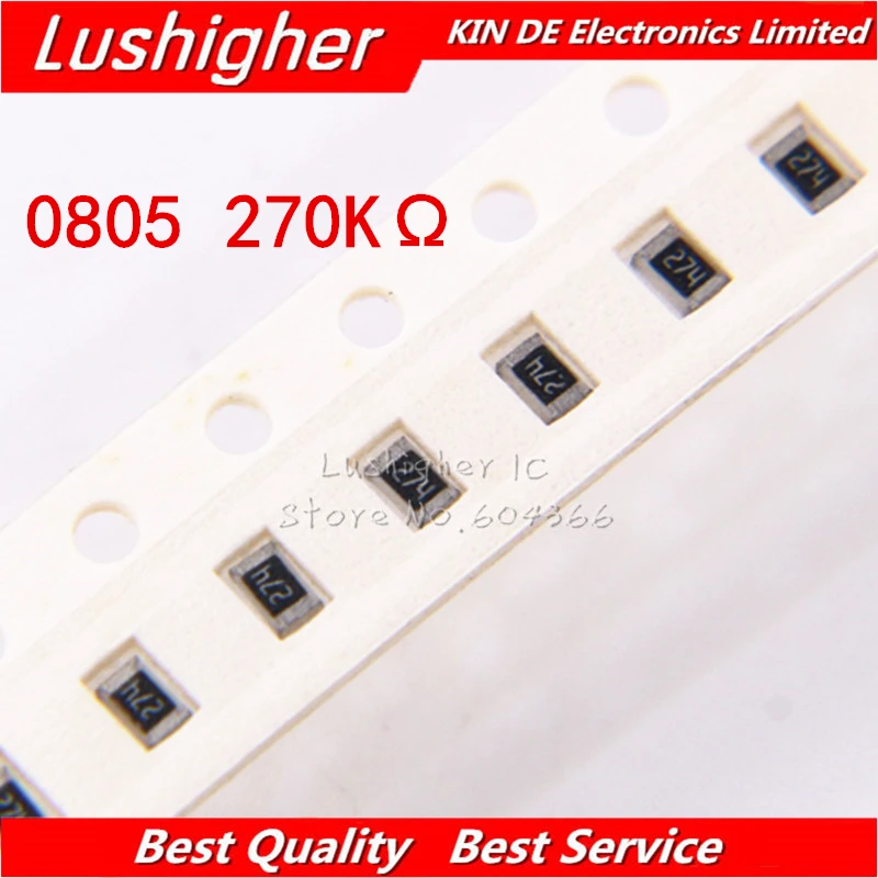 

100 шт. 0805 SMD резистор 5% 270K Ohm 274 2703 270Kohm