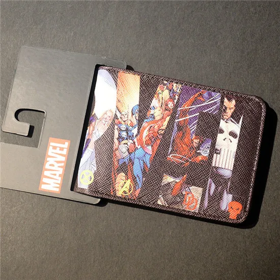 Новинка, тонкий кошелек в стиле комиксы DC Marvel, Мстители, Халк, Железный человек, Капитан Америка, кошелек с логотипом, кошелек для кредитных карт