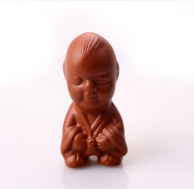 03(1pcs) Ручной работы прекрасный мальчик чай домашнее животное украшения Чай для домашних животных церемония играть Китайский Исин фиолетовый глина Чай Аксессуары - Цвет: 03(1pcs)